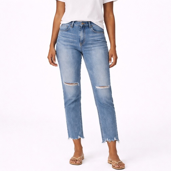 rag & bone Denim - Rag & Bone Distressed Raw Hem Ankle Jeans Size 28